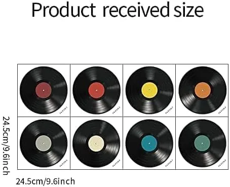 Vista 7 de WrtmyR 8 discos de vinilo en blanco para decoración de pared, kit de collage de pared de 9 pulgadas, imágenes estéticas, pósteres de cubierta