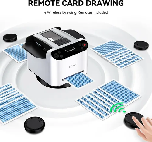 Vista 4 de Barajador y distribuidor automático de cartas KPAW - 1-2 mazos de apoyo para 12 jugadores Blanco
