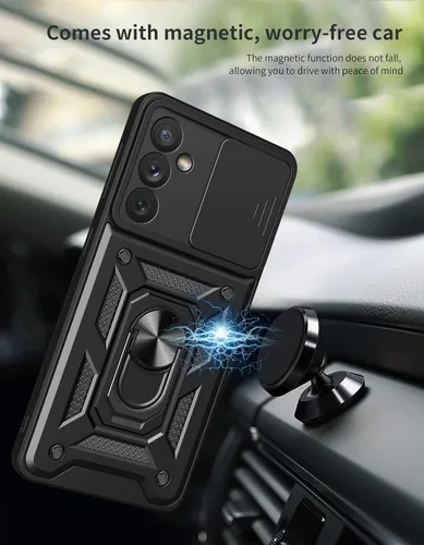 Vista 5 de Compatible con Tecno Pova Neo 2 Bracket Shell, con cubierta deslizante para lente de cámara compatible con Tecno Pova Neo 2 LG6n Case Negro
