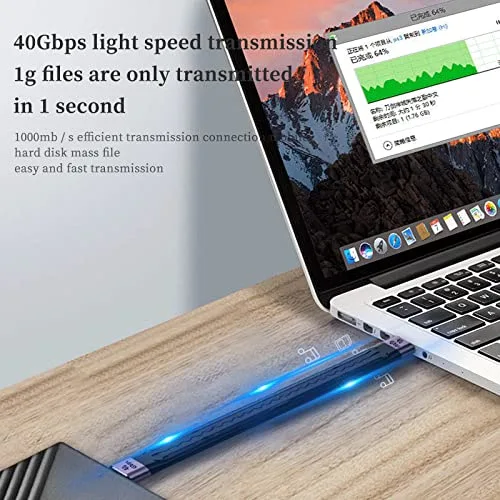 Vista 3 de APEXSUN Cable USB C corto, USB C a C de 0.4 pies, cable flexible compatible con Thunderbolt 4/3, USB4, PD 100 W, carga rápida, video 8K
