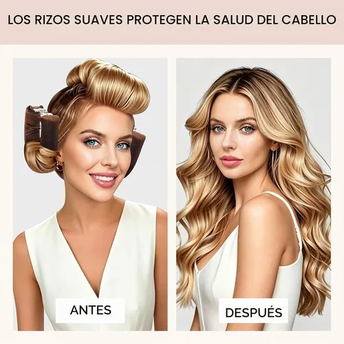 Vista 4 de Juego de cuidado del cabello sin calor durante la noche - Rizadores Marrón