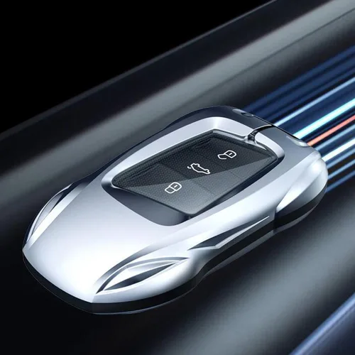 Vista 4 de Funda de metal de aleación de zinc para llavero de automóvil, compatible con Volkswagen, VW, Atlas, Golf, Alltrack, Jetta, Passat, Arteon, Tiguan