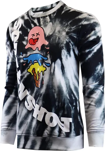 Vista 12 de Screenshot - Sudadera de forro polar con cuello redondo para hombre, estilo urbano de hip hop, sin botones F11080-neón