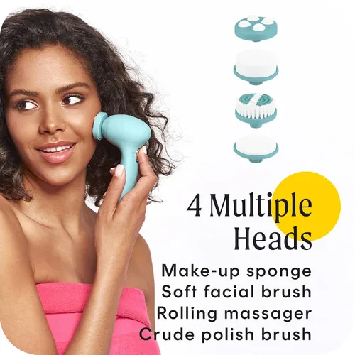 Vista 4 de Cosmopolitan Cepillo eléctrico de limpieza facial, limpiador de poros facial suave, cepillo giratorio y máquina de pulido Derma, limpiador facial