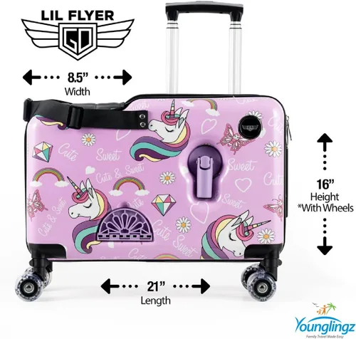 Vista 31 de Younglingz LIL FLYER GO 21" - Maleta de mano para niños, Motocicleta verde V2