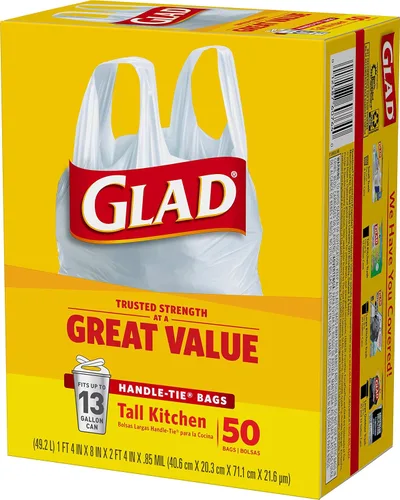 Vista 5 de Glad Bolsas de basura altas de cocina de 13 galones, bolsas de basura sin perfume, lazo de asa, 50