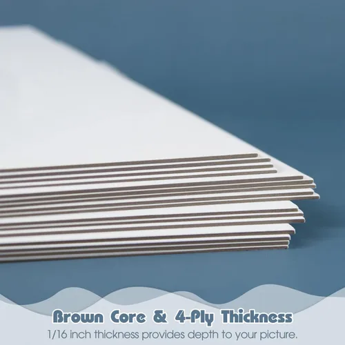Vista 4 de Golden State Art, cartón de soporte blanco 4x6, soportes para marco, cuadro (paquete de 10) 4-Ply Thickness Uncut Matte Cardboard, Ideal for