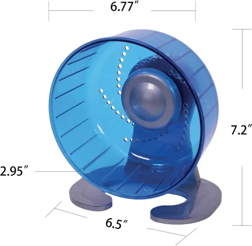 Vista 6 de Petest Rueda de ejercicio para hámster, ruedas silenciosas para hámster, diámetro de 6.7 pulgadas, color azul