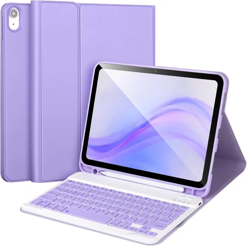 Vista 16 de AHYWTAN Funda para iPad 11/10ª generación con teclado, funda de teclado Bluetooth desmontable para iPad A16 2025 de 11 pulgadas/10ª generación 2022