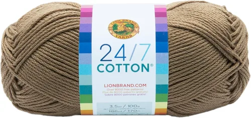 Vista 61 de Lion Brand Yarn - Hilo ligero 24/7 de algodón para tejer, hacer ganchillo y manualidades, Ámbar, paquete de 1 Light Worsted 100% Mercerized Cotton