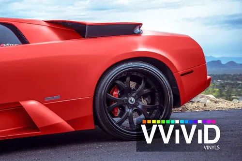 Vista 3 de VViViD - Vinilo de vinilo cromado satinado rojo para coche, estirable, adaptable, hazlo tú mismo (0.3 x 1.5 m)