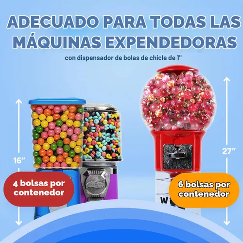 Vista 7 de Bolas de chicle para máquina de chicles – Bolas de goma grandes de 1 pulgada a granel – Recambios de máquina de chicles de 1.7 libras – 96 bolas