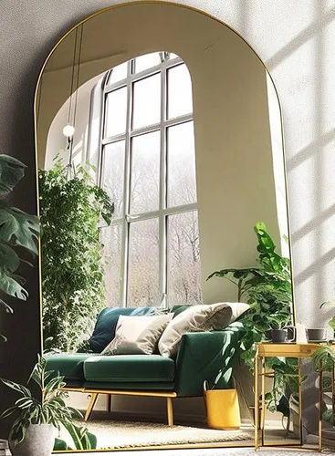 Vista 14 de BEVERDY Espejo arqueado de longitud completa - Espejo de pie de 18"x58" con soporte o montaje en pared para dormitorio y sala de estar - Negro