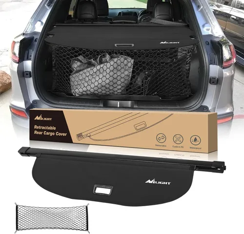Vista 9 de Nilight Cobertura de cajuela para Jeep Grand Cherokee Accesorios 2011-2021, cubierta de seguridad retráctil para carga trasera, con red
