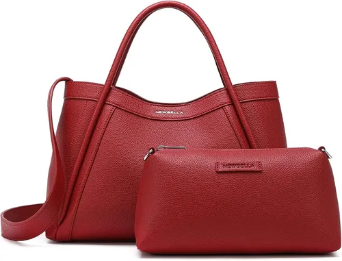 Vista 23 de NEWBELLA Kelly Bolsa Tote de Cuero Vegano para Mujeres - Elegante Bolsa Versátil de Transporte con Asa Superior, Bolso de Hombro Hobo con Monedero