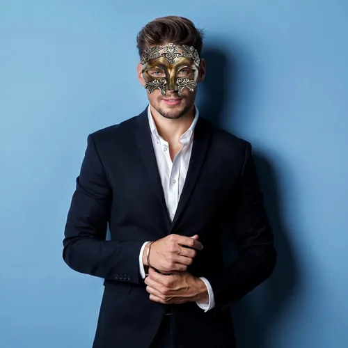 Vista 2 de Máscara de mascarada, máscara de plástico griego romano para fiesta de Halloween