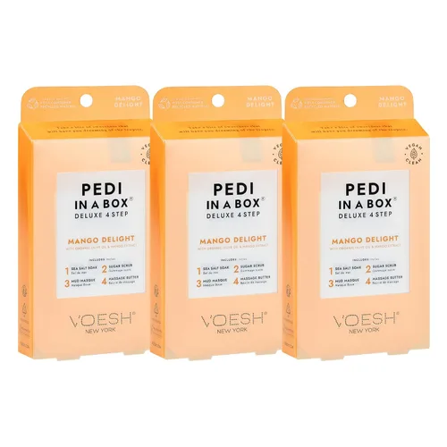 Vista 8 de VOESH Pedi in a Box - Potenciador de energía de eucalipto de 4 pasos, paquete de 3, juego de pedicura, pedicura en casa, pedicura de spa, remojo