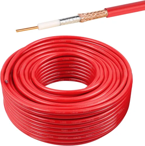 Vista 13 de MOOKEERF RG8X Cable coaxial de 30 pies, baja pérdida 50 ohmios RG 8X Cable 30 pies, Negro