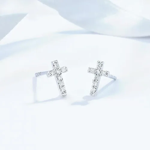 Vista 5 de Aretes tipo dormilona de plata, chapados en oro de 18 quilates, circonita cúbica pequeña, hipoalergénicos, bonitos aretes delicados para hombres