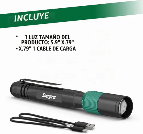 Vista 6 de Linterna de bolígrafo Energizer X-400 recargable, linterna de bolígrafo brillante resistente al agua IPX4, ligera y duradera, linterna recargable
