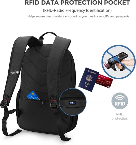 Vista 4 de Swissdigital Mochila escolar con diseño loptop, Gris