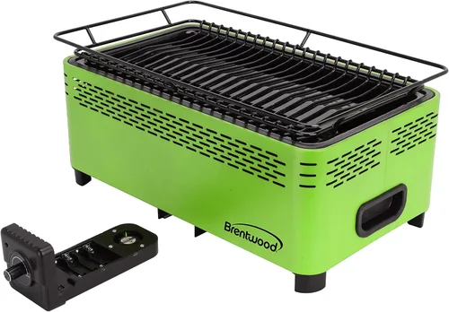 Vista 8 de Brentwood BBF-31G Barbacoa portátil sin humo, antiadherente, verde
