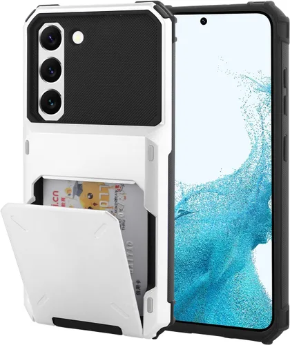 Vista 117 de Funda tipo cartera para Samsung Galaxy S22 con ranura para 2 tarjetas de crédito Funda a prueba de golpes Hybrid Heavy Duty Protection Armor Funda