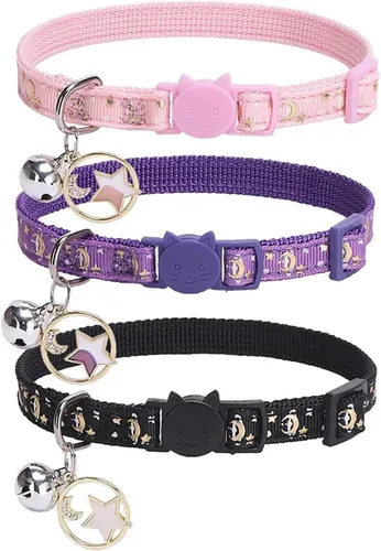 Vista 15 de PUPTECK Airtag - Collar de gato ajustable con campanas, collar de gatito ajustable para niñas y niños pequeños, cachorro, conejito, bonito accesorio