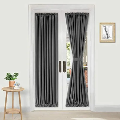 Vista 31 de DWCN Cortinas para Puertas Francesas – Cortinas opacas térmicas con bolsillo para barra para puertas con ventana de cristal, puertas de cocina
