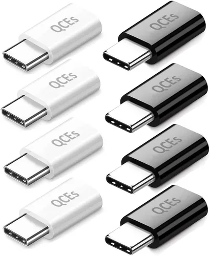 Vista 8 de QCEs Paquete de 2 adaptadores micro USB a USB C, adaptador tipo C de carga rápida compatible con iPhone 16/15 Pro Plus, Galaxy S24/S23, teléfonos