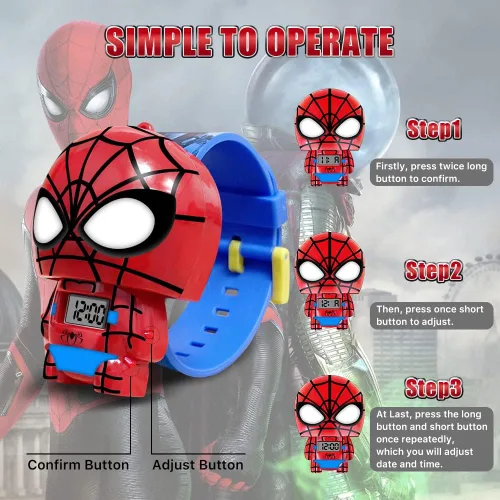 Vista 5 de econoLED Kids Watch, Kids Wrist Watch, Superhero Outdoor Kids Sport Watches with Adjustable Strap for Boys Girls, Kids Gift for Birthday, Christmas