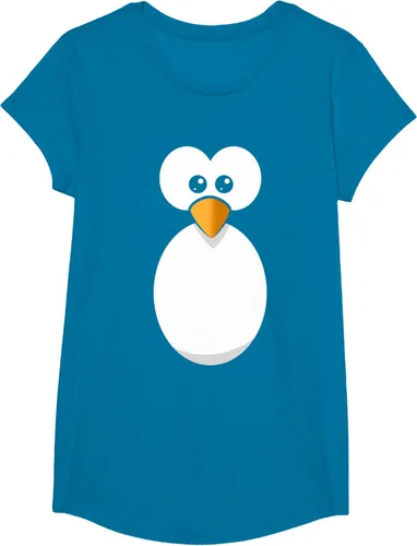 Vista 74 de Camiseta divertida con diseño de cara de pingüino o disfraz fácil, color negro, talla S