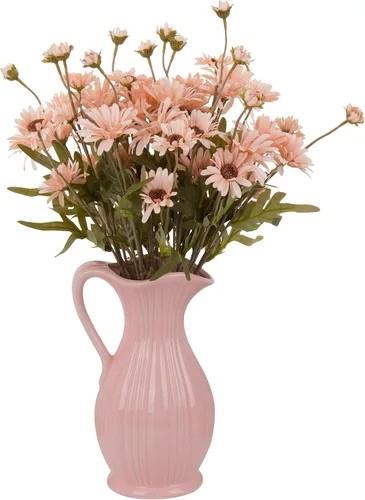 Vista 7 de Gerbera - 12 flores artificiales de margaritas artificiales de tallo largo de 20 pulgadas de largo, para decoración del hogar, centro de mesa, boda