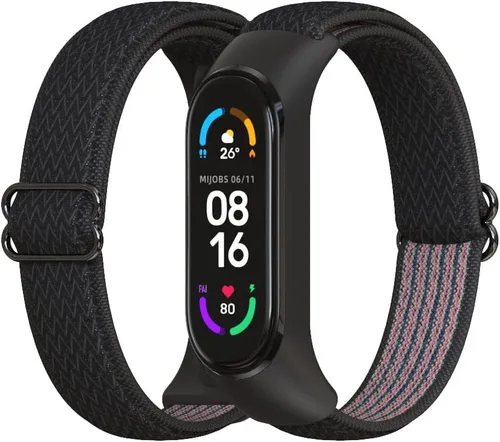 Vista 15 de CYTSH Correa de reloj para Mi Band 6 Correa elástica ajustable de nailon trenzado Miband 6 Miband 5 Pulsera 5 6 Correa de reloj 2 piezas