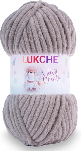 Vista 15 de Hilado de chenilla de terciopelo para amigurumi y punto de crochet súper voluminoso 100 gr (69,0 m) (Grosor del hilo 8 mm) (Verde espárrago) 1
