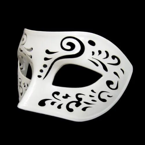 Vista 2 de Dream Tale - Máscara veneciana blanca para mascarada, Mardi Gras (STC12924)