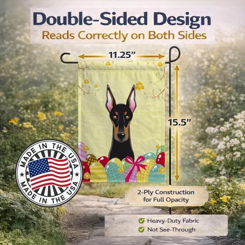Vista 860 de Caroline's Treasures BB1923GF Bandera decorativa para jardín con diseño de Border Collie, para caza de huevos de Pascua, para jardín, jardín, patio