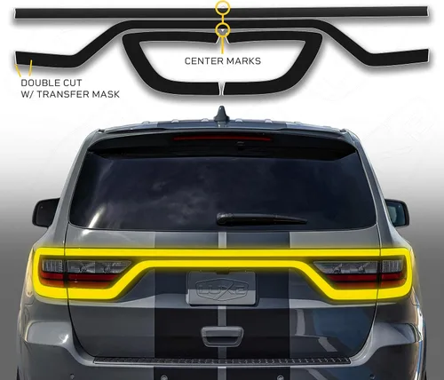 Vista 2 de Calcomanías para cámara trasera de carreras para Dodge Durango 2014+ - Tipo 00, cobertura completa, vinilo fundido de aplicación en seco, aspecto