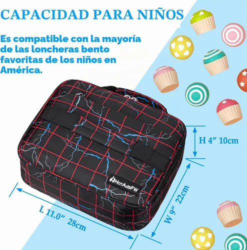 Vista 2 de Lonchera con aislamiento térmico para niños de 3, 4, 5, 6, 7, 8, 9, 10, 11, 12, para el regreso a la escuela, reutilizable, congelable, pequeña