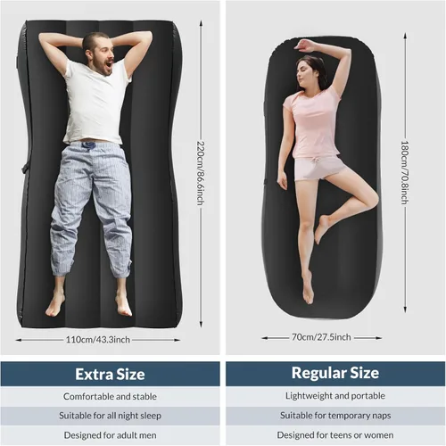 Vista 5 de Bestrip Sofá inflable con bomba incorporada – Sofá tumbona de aire de tamaño extra mejorado, cama portátil con bolsa de almacenamiento, cama