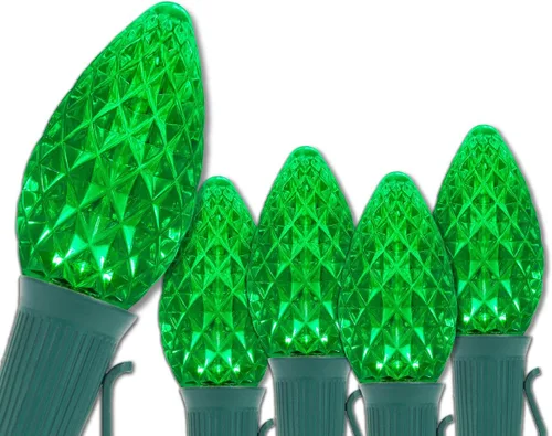 Vista 15 de Wintergreen Lighting C7 OptiCore Luces de Navidad Multicolor Comerciales - Cadena de luces LED de Navidad, luces navideñas al aire libre; cable Verde
