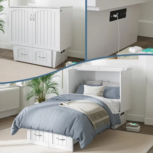 Vista 20 de Atlantic Furniture Nantucket Murphy - Cómoda de cama con estación de carga y colchón, individual, expreso, modelo: AC592141 Espresso