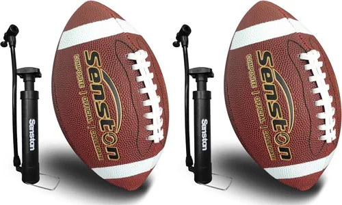 Vista 12 de Senston Fútbol Tamaño 9/6 – Premium Composite Cuero Escuela Secundaria/Niños/Jóvenes Fútbol con Bomba Tamaño Pelota de Pie con Bomba