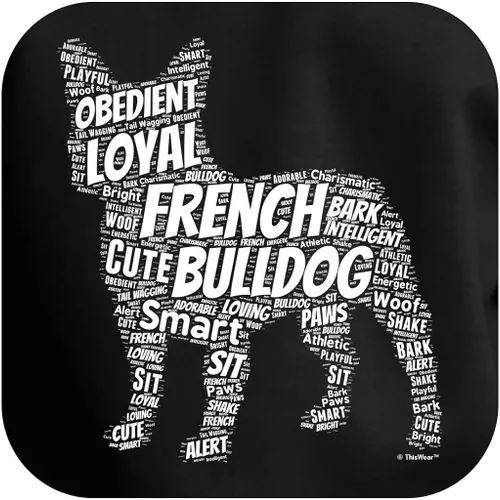 Vista 2 de Sudadera con capucha de alta calidad para perro Bulldog Francés Word Art Dog Puppy Owner Gift Premium