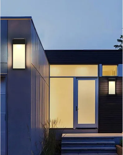 Vista 7 de iKenta Luces solares de pared para exteriores, sensor de anochecer a amanecer, luces de seguridad IP44, impermeables, luces de porche, luces