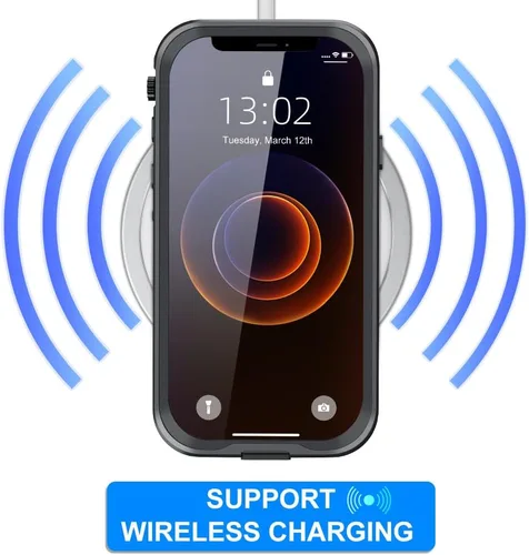 Vista 12 de Funda impermeable para iPhone 12 Mini, cobertura completa IP68, impermeable, a prueba de golpes y polvo con protector de pantalla integrado