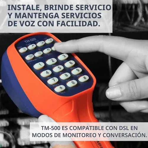 Vista 3 de TEMPO Communications TM-500 - Juego de prueba telefónica compatible con DSL, juego de prueba de Lineman con auriculares, marcación de tono y pulso