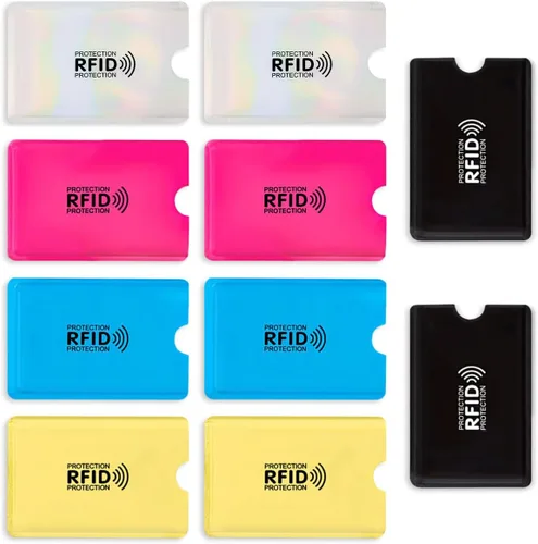 Vista 3 de fancyfree Fundas de bloqueo RFID, prevención de robo de identidad RFID, fundas para tarjetas de crédito RFID, fundas para tarjetas de diseño delgado