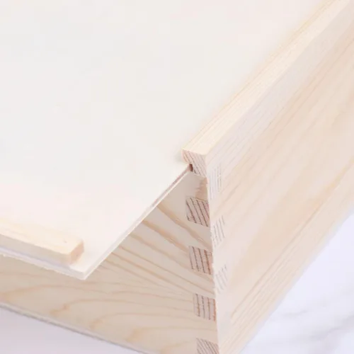 Vista 5 de Kisangel Caja de regalo de madera con tapa deslizante Caja