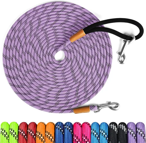 Vista 10 de Correa larga para perro, cuerda reflectante, cable de entrenamiento de 15